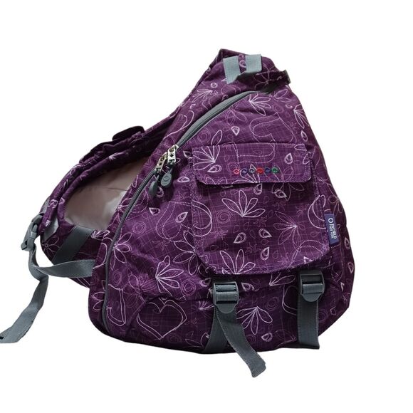 Purple Hearts and Flowers JWorld New York Sling Backpack Duracelte - Picture 8 of 8